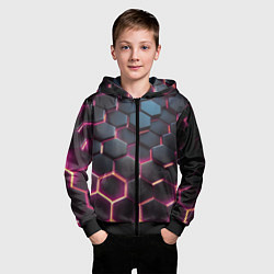 Толстовка на молнии детская Киберсоты, цвет: 3D-черный — фото 2