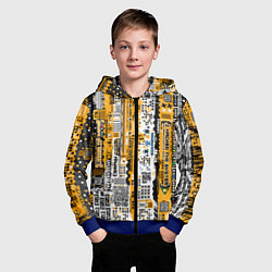 Толстовка на молнии детская Cyberpunk pattern yellow, цвет: 3D-синий — фото 2