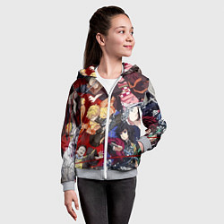 Толстовка на молнии детская Клинок, рассекающий демонов аниме, цвет: 3D-меланж — фото 2