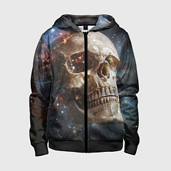 Толстовка на молнии детская Череп - космос, цвет: 3D-черный
