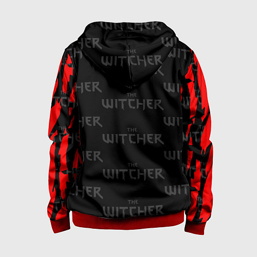 Детская толстовка на молнии Ведьмак - волк / 3D-Красный – фото 2
