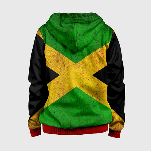 Детская толстовка на молнии Jamaica flag / 3D-Красный – фото 2