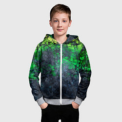 Толстовка на молнии детская Абстракция - acid web, цвет: 3D-меланж — фото 2
