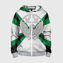 Толстовка на молнии детская Железнодорожные войска, цвет: 3D-меланж