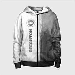 Толстовка на молнии детская Brighton - white gradient по-вертикали, цвет: 3D-черный