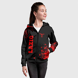 Толстовка на молнии детская Lazio - red gradient вертикально, цвет: 3D-черный — фото 2