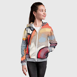 Толстовка на молнии детская Абстракция с кругами, цвет: 3D-меланж — фото 2