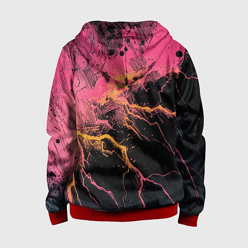 Детская толстовка на молнии Абстрактные молнии текстура / 3D-Красный – фото 2