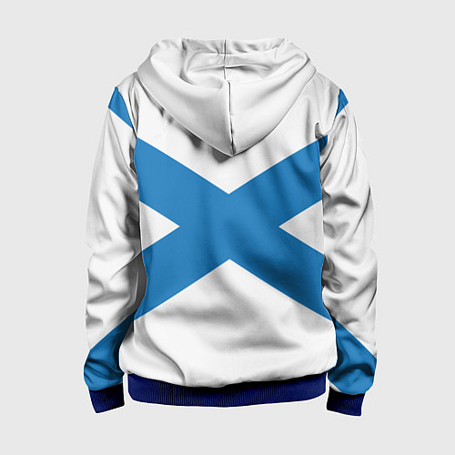 Детская толстовка на молнии Военно-морской флот: Андреевский флаг / 3D-Синий – фото 2