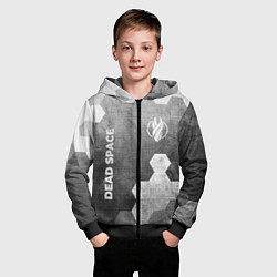 Толстовка на молнии детская Dead Space - grey gradient вертикально, цвет: 3D-черный — фото 2