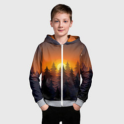 Толстовка на молнии детская Лес - ночь, цвет: 3D-меланж — фото 2