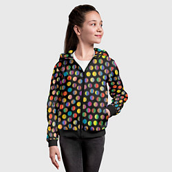 Толстовка на молнии детская Конфетти, цвет: 3D-черный — фото 2