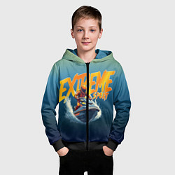 Толстовка на молнии детская Экстремальный гидроцикл, цвет: 3D-черный — фото 2