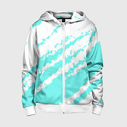 Толстовка на молнии детская The color is light blue and white, цвет: 3D-белый