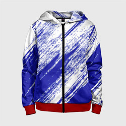 Толстовка на молнии детская The color is white and blue, цвет: 3D-красный