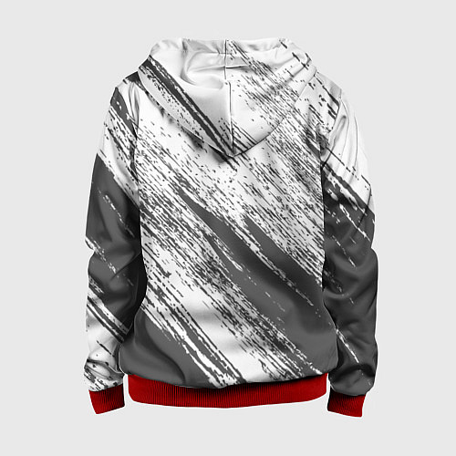 Детская толстовка на молнии The color is gray and white / 3D-Красный – фото 2