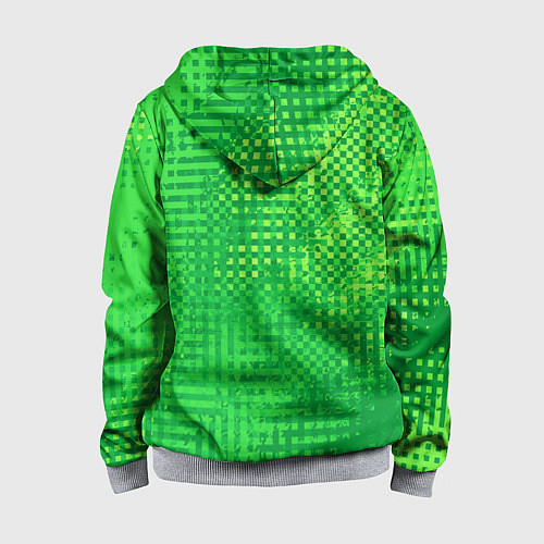 Детская толстовка на молнии Сочный зелёный абстрактный / 3D-Меланж – фото 2