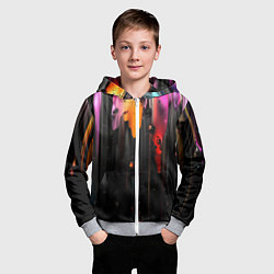 Толстовка на молнии детская Разноцветная рельефная краска текстура, цвет: 3D-меланж — фото 2