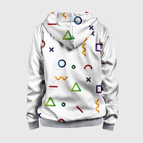 Детская толстовка на молнии Геометрический хаос / 3D-Меланж – фото 2