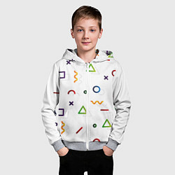 Толстовка на молнии детская Геометрический хаос, цвет: 3D-меланж — фото 2