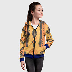 Толстовка на молнии детская Прикид индейца, цвет: 3D-синий — фото 2