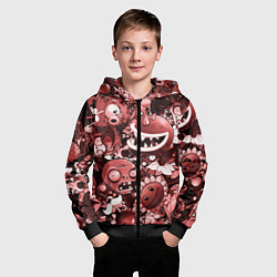 Толстовка на молнии детская Растения против зомби в красном цвете, цвет: 3D-черный — фото 2