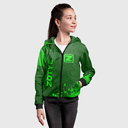Толстовка на молнии детская Zotye - green gradient вертикально, цвет: 3D-черный — фото 2