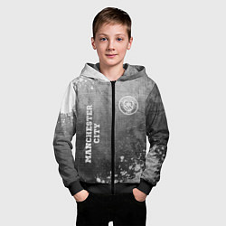 Толстовка на молнии детская Manchester City - grey gradient вертикально, цвет: 3D-черный — фото 2