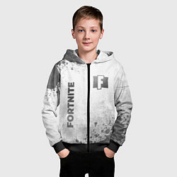 Толстовка на молнии детская Fortnite - white gradient вертикально, цвет: 3D-черный — фото 2