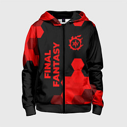 Толстовка на молнии детская Final Fantasy - red gradient вертикально, цвет: 3D-черный