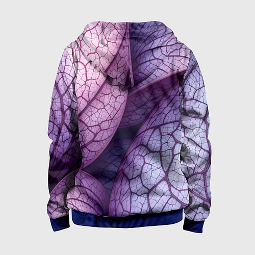 Детская толстовка на молнии Прожилки экзотического растения / 3D-Синий – фото 2