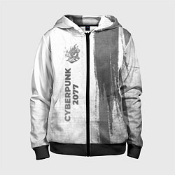 Детская толстовка на молнии Cyberpunk 2077 - white gradient по-вертикали