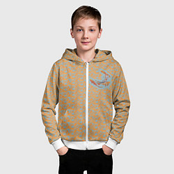 Толстовка на молнии детская Карпы кои рыба, цвет: 3D-белый — фото 2