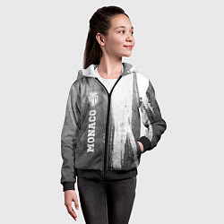 Толстовка на молнии детская Monaco - grey gradient по-вертикали, цвет: 3D-черный — фото 2