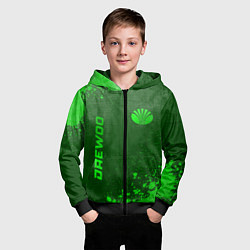 Толстовка на молнии детская Daewoo - green gradient вертикально, цвет: 3D-черный — фото 2