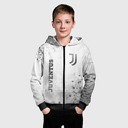 Толстовка на молнии детская Juventus - white gradient вертикально, цвет: 3D-черный — фото 2