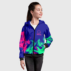 Толстовка на молнии детская Nirvana fire neon, цвет: 3D-черный — фото 2