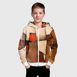 Толстовка на молнии детская Фрагментированная композиция, цвет: 3D-белый — фото 2