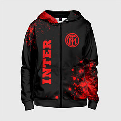 Толстовка на молнии детская Inter - red gradient вертикально, цвет: 3D-черный