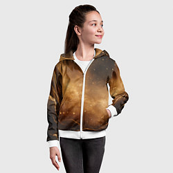 Толстовка на молнии детская Песочный фон со звездами, цвет: 3D-белый — фото 2