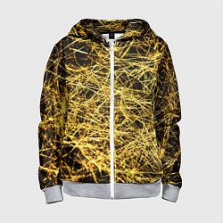 Толстовка на молнии детская Золотое плетение на черном, цвет: 3D-меланж