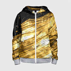 Толстовка на молнии детская Золотой текстурный фон, цвет: 3D-меланж