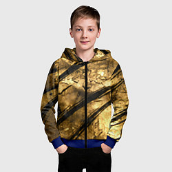 Толстовка на молнии детская Золото с черной текстурой, цвет: 3D-синий — фото 2