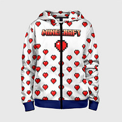 Толстовка на молнии детская Minecraft любовь, цвет: 3D-синий