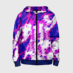 Толстовка на молнии детская Monster energy краски гранж, цвет: 3D-синий