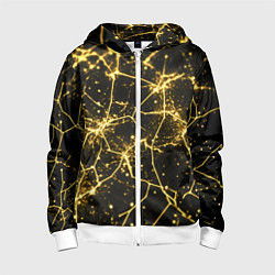 Детская толстовка на молнии Золотистые пути на черном