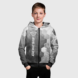 Толстовка на молнии детская Genesis - grey gradient по-вертикали, цвет: 3D-черный — фото 2