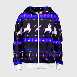 Детская толстовка на молнии Fortnite neon pattern