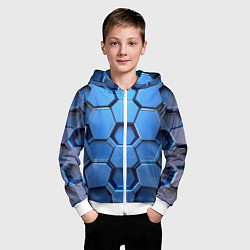Толстовка на молнии детская Синий бронежилет, цвет: 3D-белый — фото 2