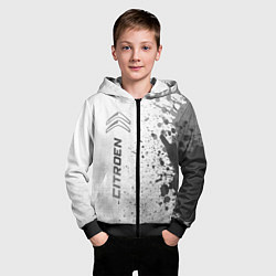 Толстовка на молнии детская Citroen - white gradient по-вертикали, цвет: 3D-черный — фото 2